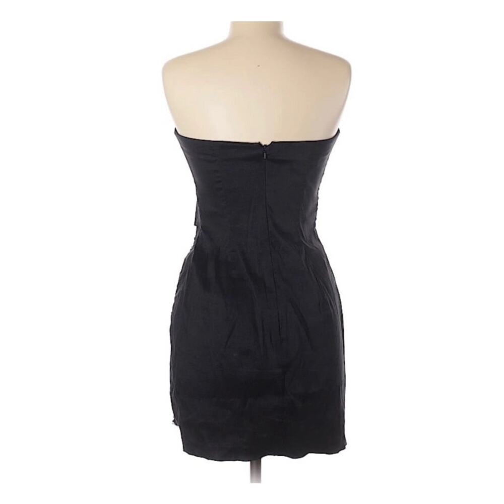 Cache Sequin Strapless Mini Dress US 4 Black Silver Bodycon Cocktail Party Y2K - Picture 2 of 9